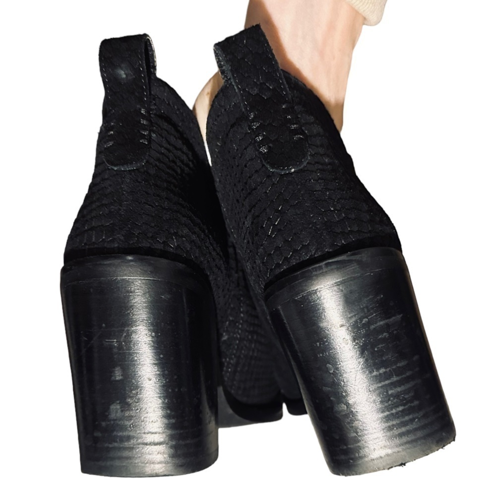 Jeffrey Campbell Rosee bootie black suede snake leather size 7.5 - Picture 7 of 12